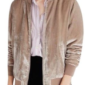 Madewell Silk Velvet Bomber Jacket